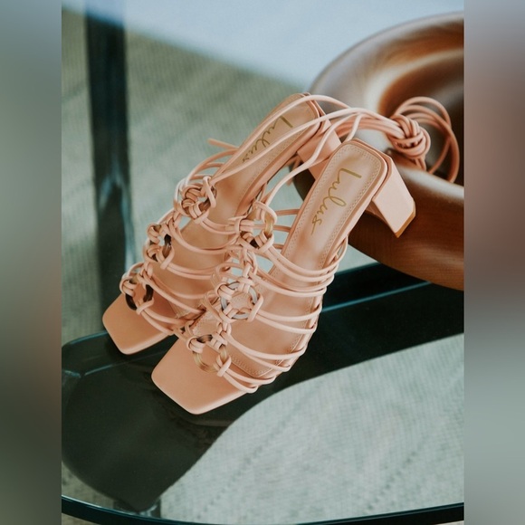NEW with tags (NWT) Lulu’s Finu Mauve Pink Lace-Up High Heel Sandals - Picture 5 of 11